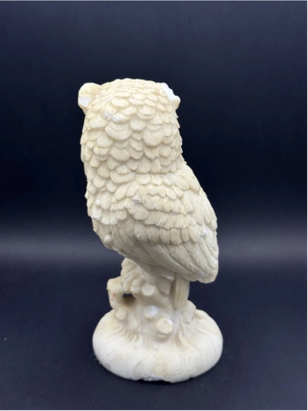 A. Santini Carved Alabaster Owl Figurine - Broken Ear Tuft